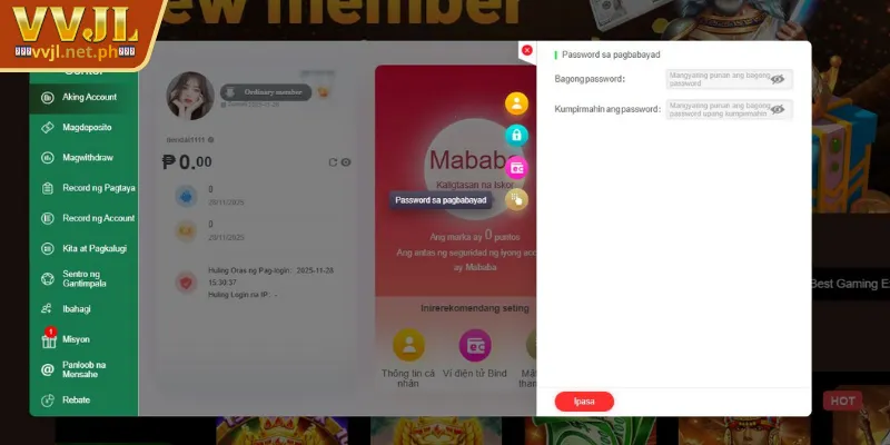 VVJL Withdrawal - Detailed Guide via GCash in Just a Few Minutes 1 Create VVJL Transaction Password