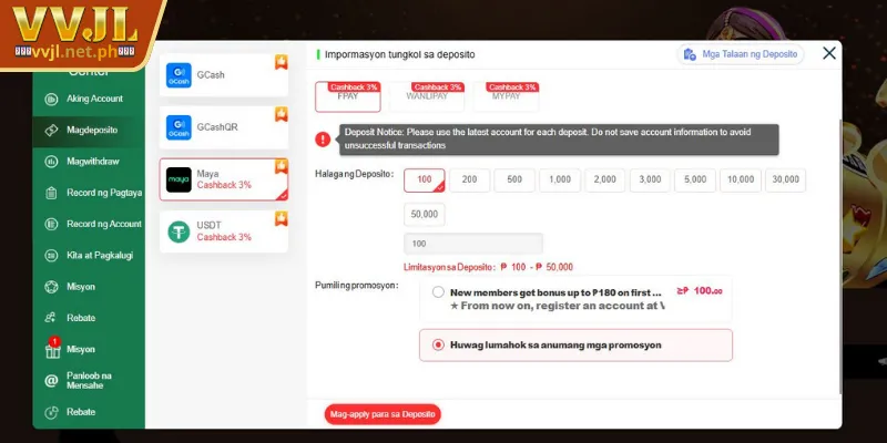 Detailed VVJL Deposit Guide for Beginners 2 Step-by-step guide to VVJL Deposit via GCash